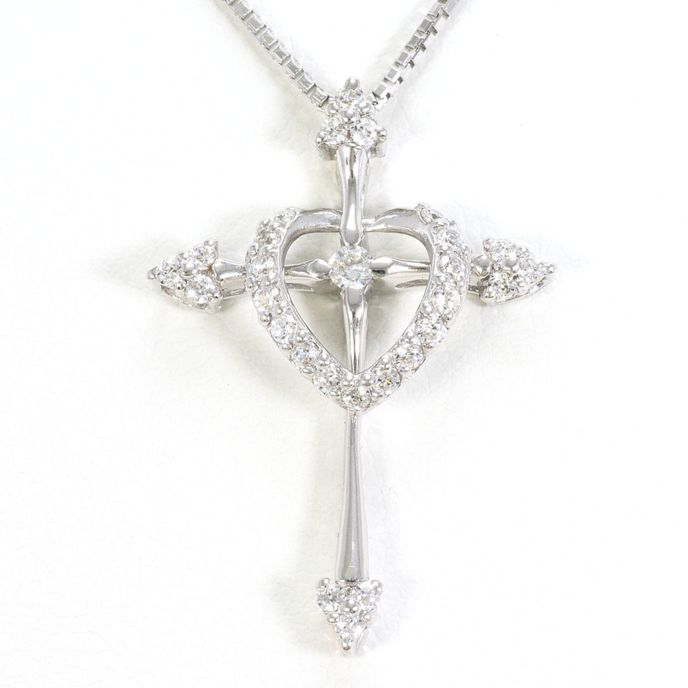 VINTAGE 14k Silver Zircon Necklace